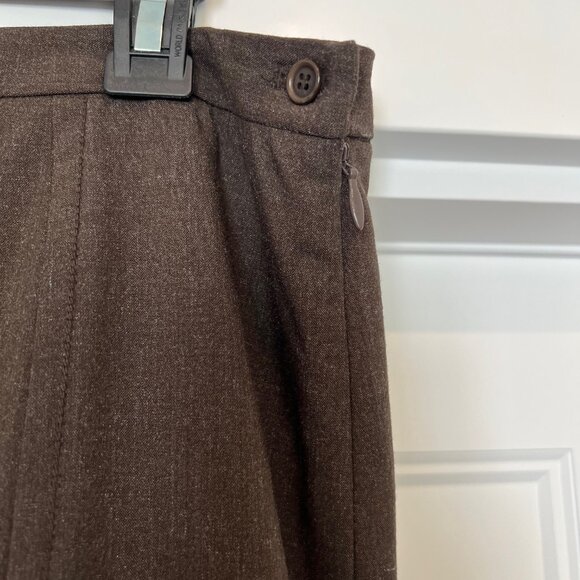 Vintage Y2K Studio M Brown Pleated Lined Mini Skirt Sz 14 – Preppy Academia Nord - Picture 5 of 8